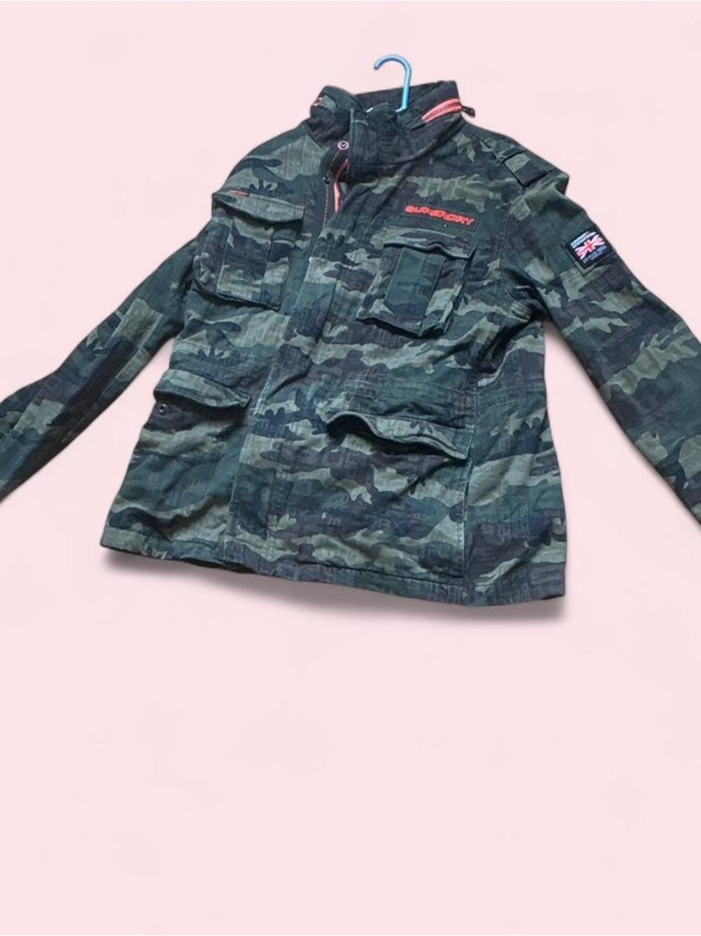 Unisex superdry “ rookie edition” Camouflage Utility Jacket - Green